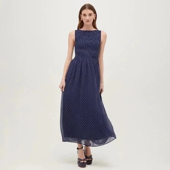 Hill House Dresses & Skirts - Hill House Cosima Nap Dress in Navy Polka Dot